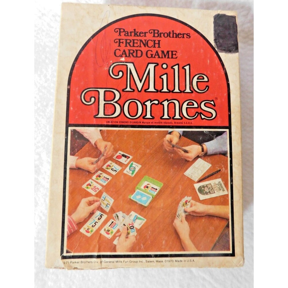 Mille Bornes French Card Game 1971 Parker Brothers General Mills COMPLETE No. 13